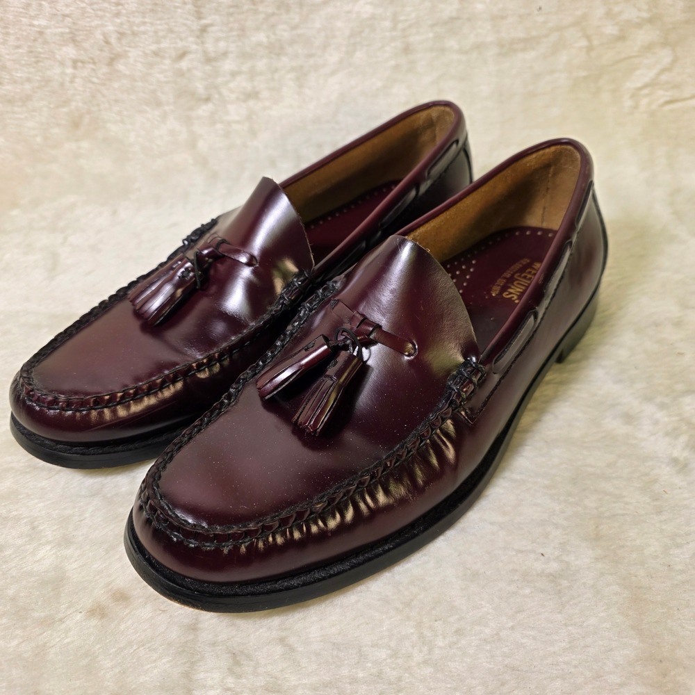 GH Bass Weejuns Tassel Loafers Oxblood Burgundy Leather Mens 9.5 D PRISTINE